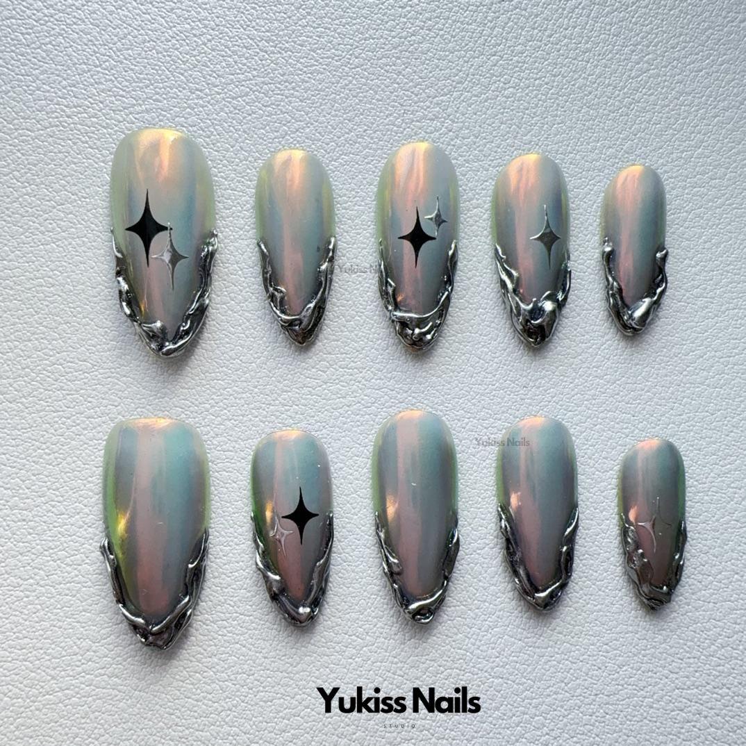 Galaxy Glow Wraps Handmade Nails