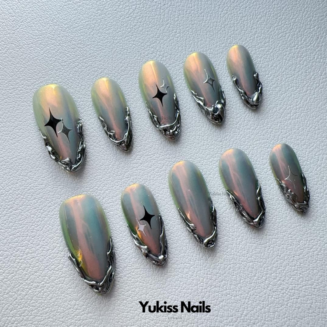 Galaxy Glow Wraps Handmade Nails