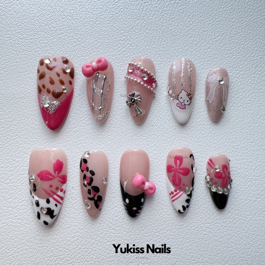 Purrfect Pink Leopard Customizable Nail Stickers
