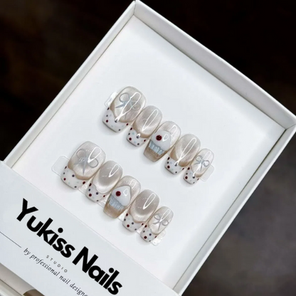 Rabbit Velvet Toffee 5 Shapes Press On Nails