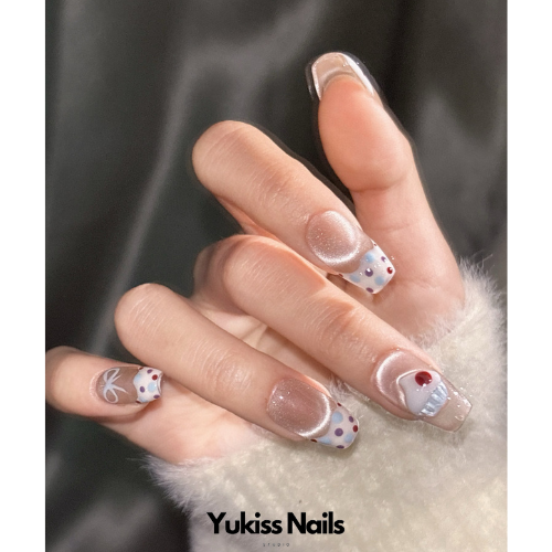 Rabbit Velvet Toffee 5 Shapes Press On Nails