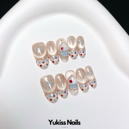 Rabbit Velvet Toffee 5 Shapes Press On Nails