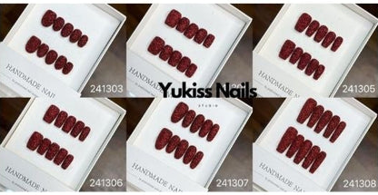 Red Glitter Nail Press On Nail