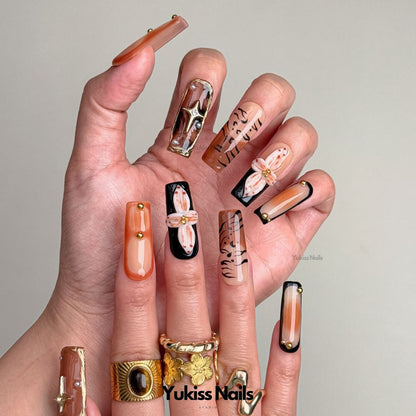 Chic Safari Vibes Press-On Nails Art Stylish Nail Designs