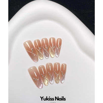 Bare Light Crystal Wedding Press On Nails