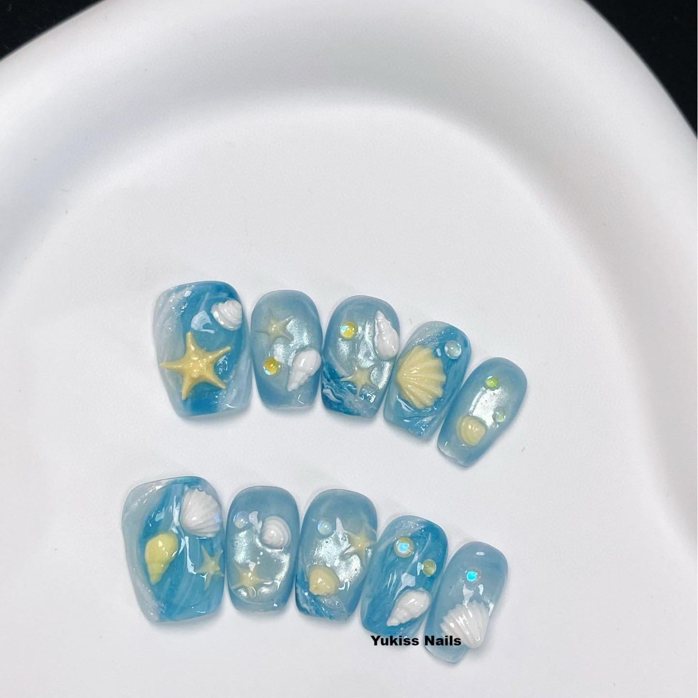 Cute Sea Shell & Starfish Nails