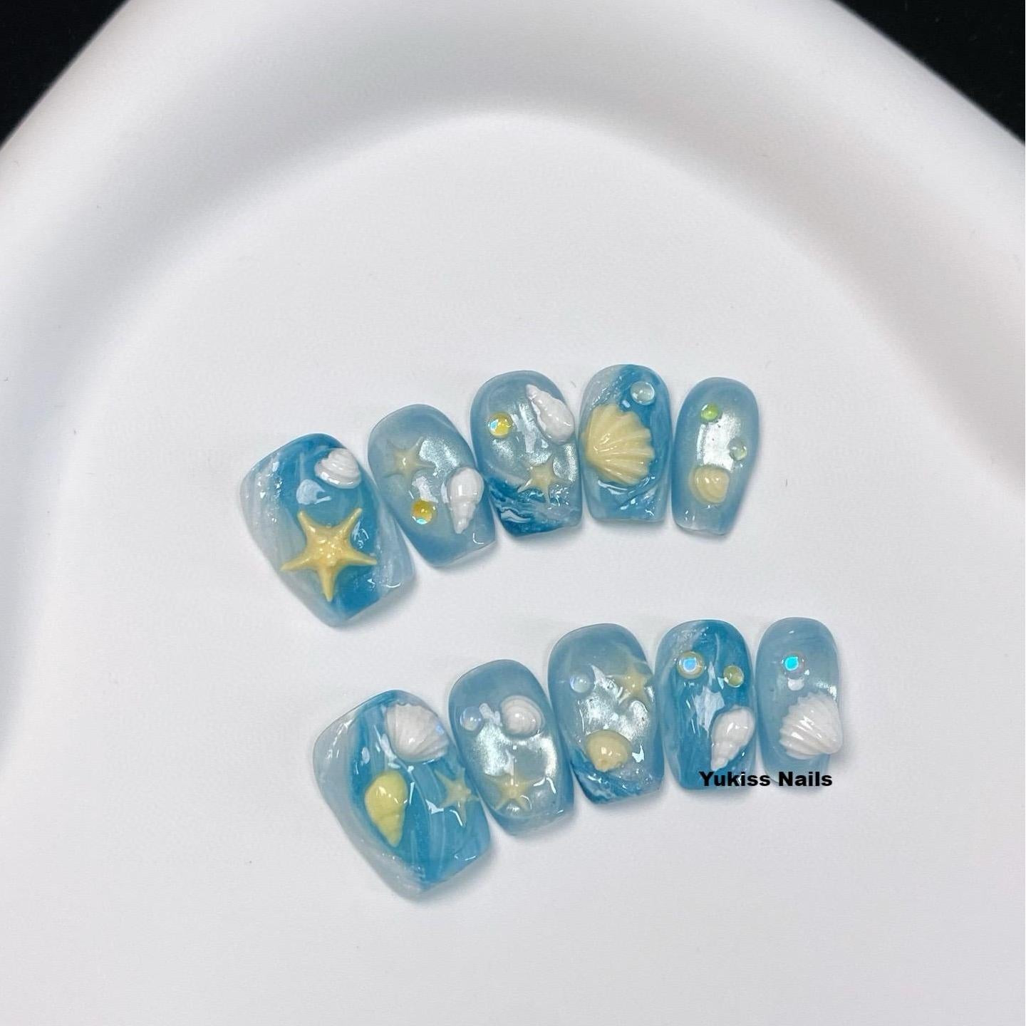 Cute Sea Shell & Starfish Nails