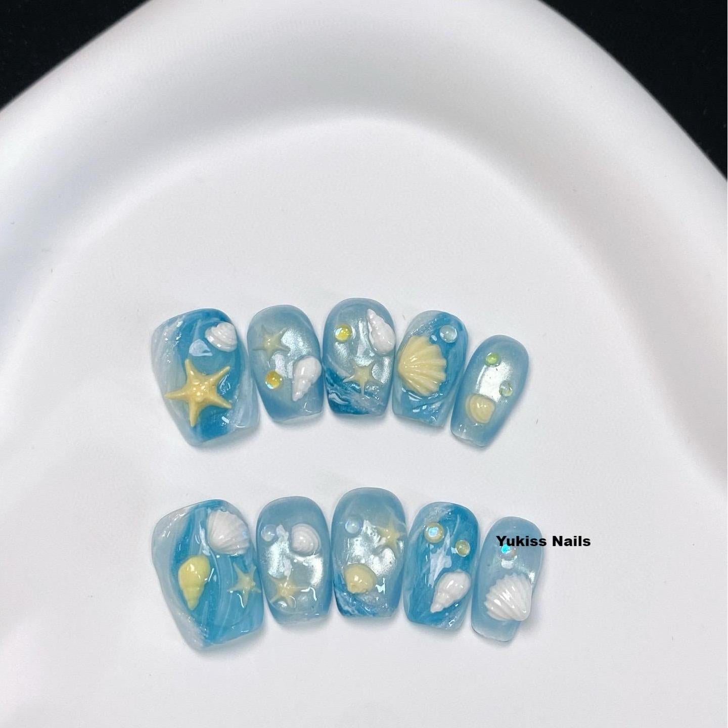 Cute Sea Shell & Starfish Nails