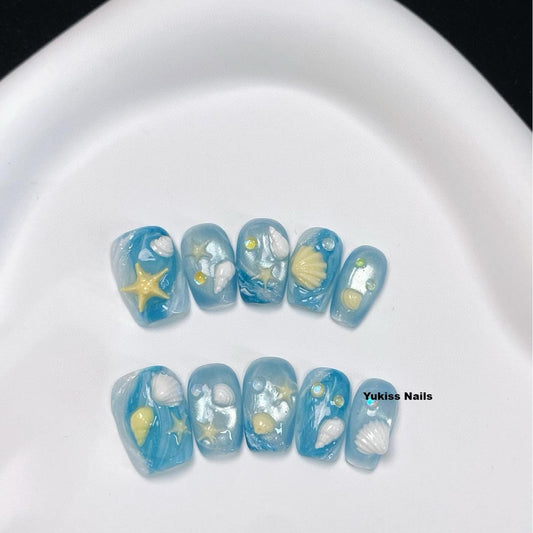 Cute Sea Shell & Starfish Nails