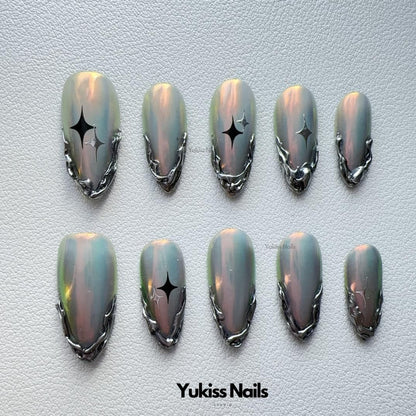 Galaxy Glow Wraps Handmade Nails