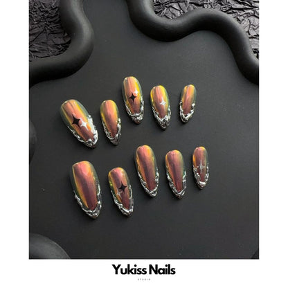 Galaxy Glow Wraps Handmade Nails