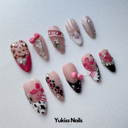 Purrfect Pink Leopard Customizable Nail Stickers