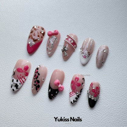 Purrfect Pink Leopard Customizable Nail Stickers
