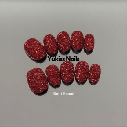 Red Glitter Nail Press On Nail
